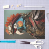  Oranje & Blauwe Steampunk Parrot Tissuepapier (Craft)