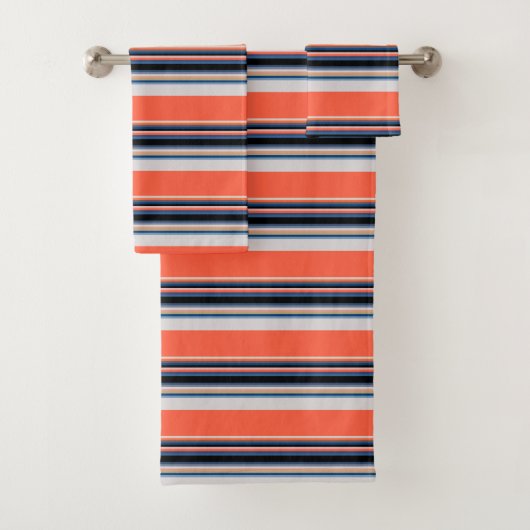 Oranje blauwe strepen bad handdoek (Insitu)