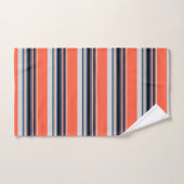 Oranje blauwe strepen bad handdoek (Handdoek)