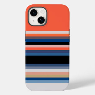 Oranje blauwe strepen Case-Mate iPhone 14 hoesje