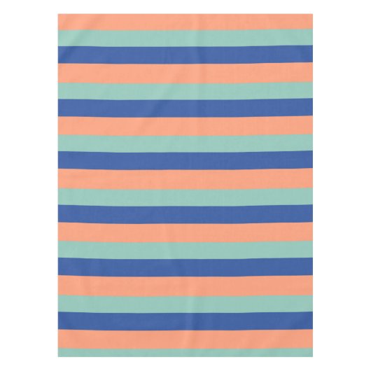 Oranje & Blauwe Strepen Das Tafelkleed (Voorkant)