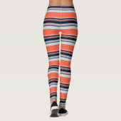 Oranje blauwe strepen leggings (Achterkant)