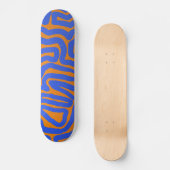 Oranje blauwe strepen persoonlijk skateboard (Voorkant)