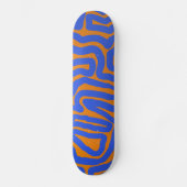 Oranje blauwe strepen persoonlijk skateboard (Voorkant)