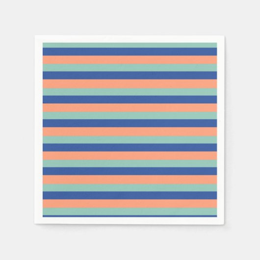 Oranje & Blauwe Strepen servetten (Voorkant)