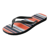 Oranje blauwe strepen teenslippers (Schuin)