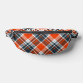 Oranje Blauwe Tartan Gepersonaliseerde Naam Heuptasje (Liggend)