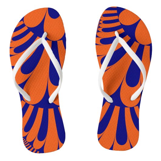 Oranje blauwe Teenslippers (Voetbed)