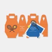 Oranje - blauwe tennisbaan , aanpasbaar bedankdoosjes (Uitgevouwen)
