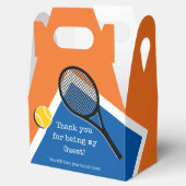 Oranje - blauwe tennisbaan , aanpasbaar bedankdoosjes (Geopend)