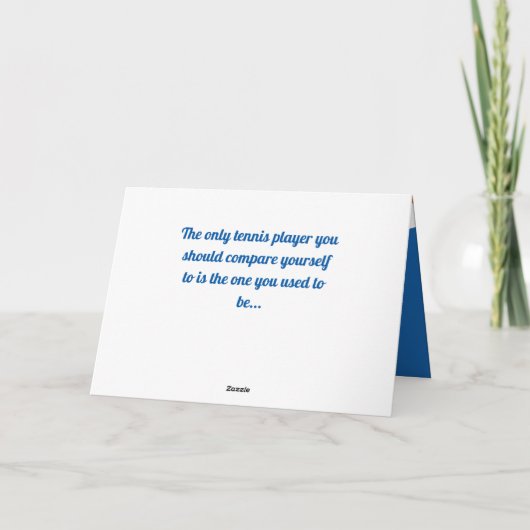 Oranje - blauwe tennisbaan aanpasbare kaart (Achterkant)