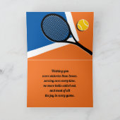 Oranje - blauwe tennisbaan aanpasbare kaart (Binnen)