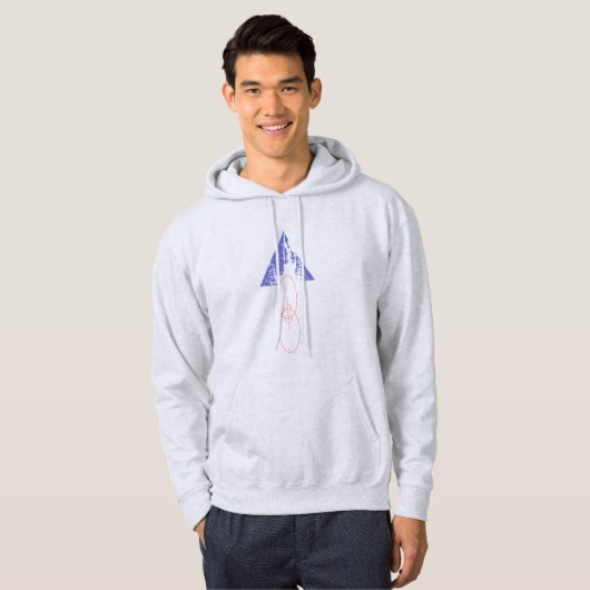 Oranje+ Blauwe trui Hoodie (Voorkant volledig)
