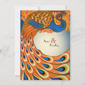 Oranje blauwe  uitnodiging tot het huwelijk (Achterkant)