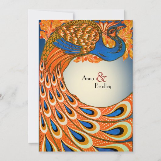 Oranje blauwe uitnodiging tot het huwelijk (Achterkant)