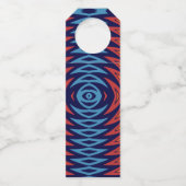 Oranje Blauwe Windmolen Abstract Ontwerp Flessenhanger (Achterkant)