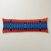 Oranje Blauwe Windmolen Abstract Ontwerp Lichaamskussen (Achterkant)
