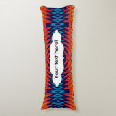 Oranje Blauwe Windmolen Abstract Ontwerp Lichaamskussen (Voorkant Verticaal)