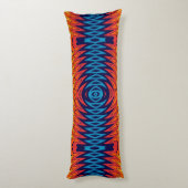 Oranje Blauwe Windmolen Abstract Ontwerp Lichaamskussen (Achterkant (Verticaal))
