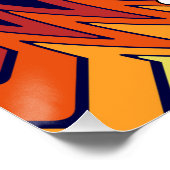Oranje Blauwe Windmolen Abstract Ontwerp Perfect Poster (Hoek)