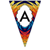 Oranje Blauwe Windmolen Abstract Ontwerp Vlaggetjes (Derde vlag)