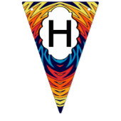 Oranje Blauwe Windmolen Abstract Ontwerp Vlaggetjes (Tweede vlag)