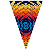 Oranje Blauwe Windmolen Abstract Ontwerp Vlaggetjes (Eerste vlag)