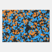 Oranje Blauwe Wolf Spatverf Inpakpapier Vel (Voorkant)