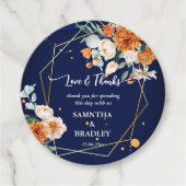 Oranje blauwe zeebrasem blauw dank u bedankjes labels (Voorkant)