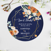 Oranje blauwe zeebrasem blauw dank u bedankjes labels