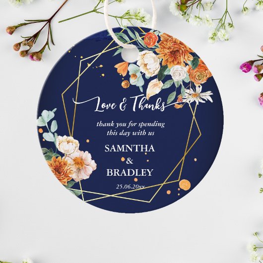 Oranje blauwe zeebrasem blauw dank u bedankjes labels