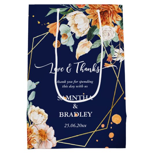 Oranje blauwe zeebrasem blauw dank u medium cadeauzakje (Achterkant)