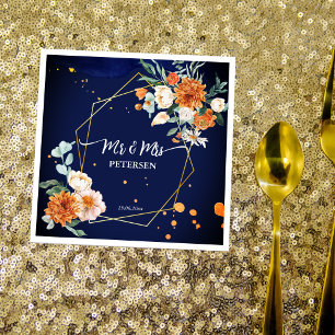 Oranje blauwe zeebrasem - blauw - douanenaam servet