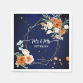 Oranje blauwe zeebrasem - blauw - douanenaam servet (Voorkant)