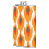 Oranje Blauwgroen Abstract tribaal Ikat Diamond Pa Heupfles (Links)