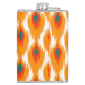 Oranje Blauwgroen Abstract tribaal Ikat Diamond Pa Heupfles (Achterkant)