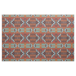 Oranje Blauwgroen Blauw Turquoise Bruin Rode Etnis Stof