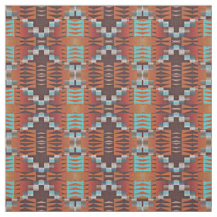 Oranje Blauwgroen Blauw Turquoise Bruin Rode Etnis Stof