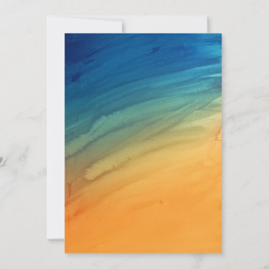 Oranje Blauwgroen Blauwe Tropische Huwelijksuitnod Kaart (Achterkant)