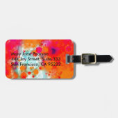 Oranje Blauwgroen droog Abstract Bagagelabel (Voorkant horizontaal)