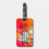 Oranje Blauwgroen droog Abstract Bagagelabel (Achterkant verticaal)