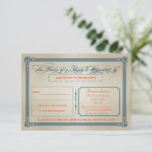 Oranje, Blauwgroen en blauw huwelijk RSVP (Staand voorkant)