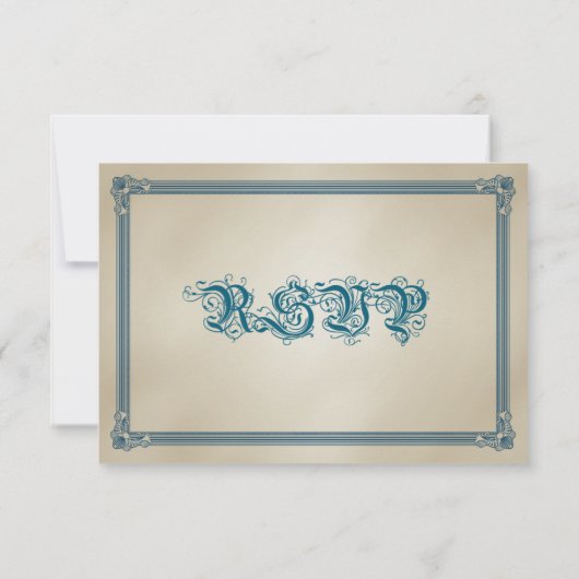  Oranje, Blauwgroen en blauw huwelijk RSVP (Achterkant)