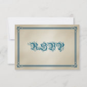  Oranje, Blauwgroen en blauw huwelijk RSVP Kaart (Achterkant)