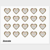 Oranje Blauwgroen Floral Swirl CustomName Heart St Hart Sticker (Vel)