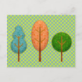 Oranje Blauwgroen groene bomen met moderne Polka D Briefkaart (Voorkant)