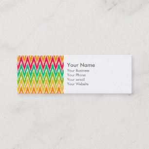 Oranje Blauwgroen Ikat Chevron Zig Zag Stripes Pat Mini Visitekaartje