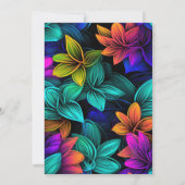 Oranje Blauwgroen Paarse neonbloemen 40e geboorted Kaart (Achterkant)