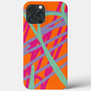 Oranje Blauwgroen Paarse roze lijnen Scribbles Art Case-Mate iPhone Case