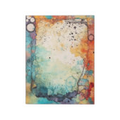 Oranje, Blauwgroen, Paarse waterverf spatten pagin Notitieblok (Linkerzijde)